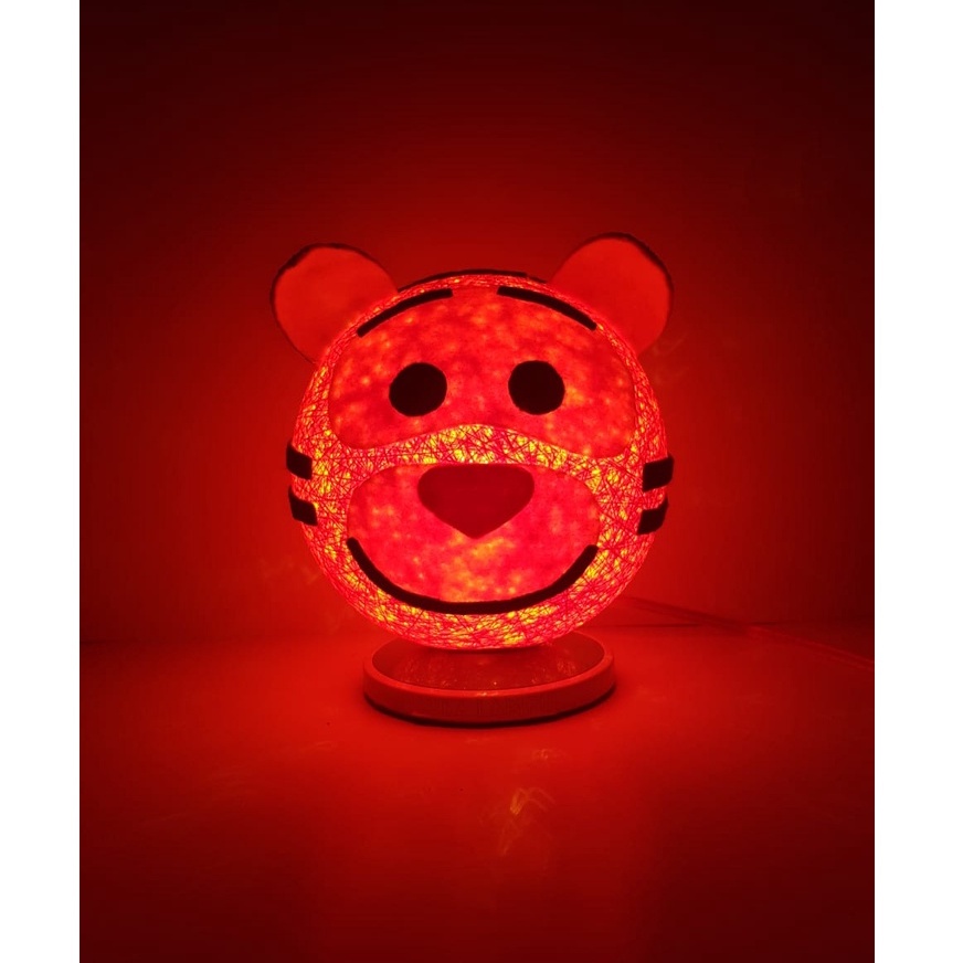 Lampu tidur, lampu benang, lampu tidur karakter, lampu unik, kado unik. tiger