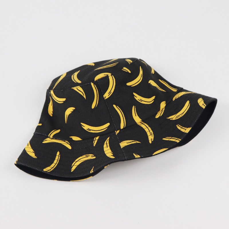 Topi Nelayan Motif Print Buah Pisang Nanas Untuk Musim Panas