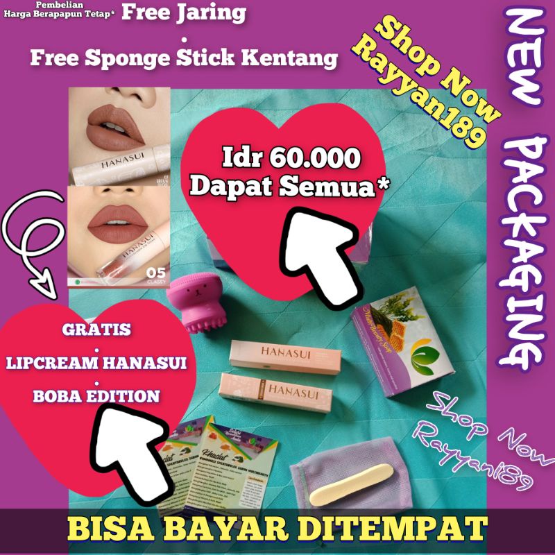 (COD) GRATIS LIPCREAM HANASUI 1 BATANG SABUN MULTYBEAUTY SKINCARE 1 BATANG SABUN MULTIBEAUTY SKINCAR