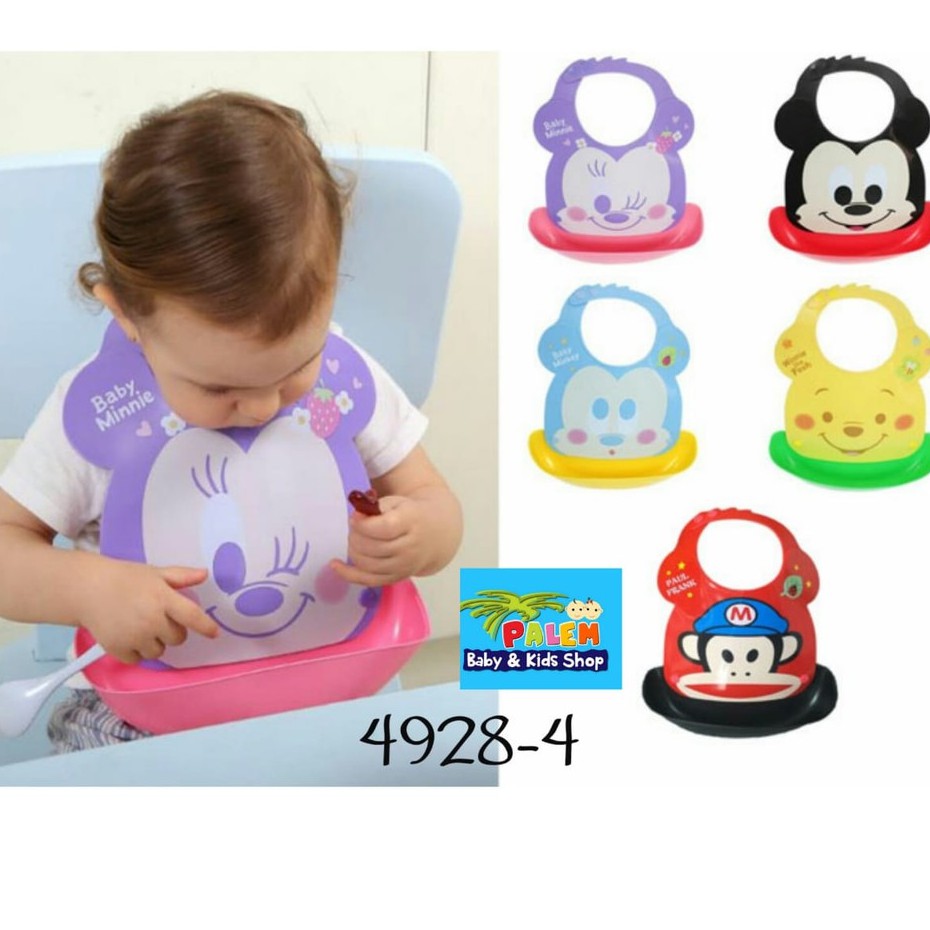 Sleber Silicone Motif Menarik / Celemek makan bayi / tatakan liur 4928-4