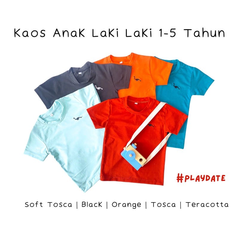 Playdate Kaos Anak Laki Laki Cowok Balita Kids Kaos Polo Anak T-shirt Anak Laki Laki Kaos Oblong Anak Cowok 1 5 Tahun