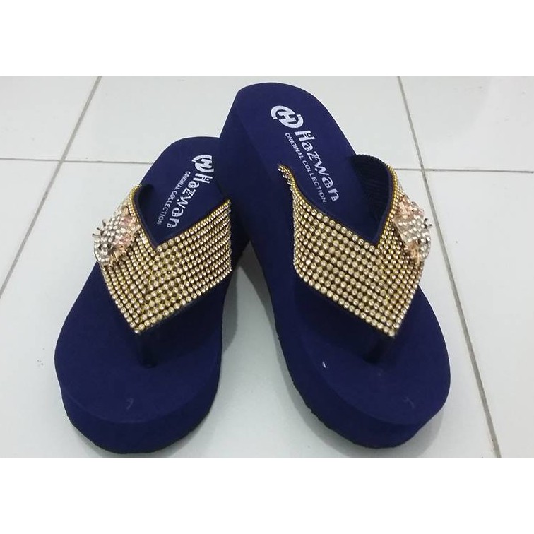 HazwanShop Sandal Spon Wanita Permata Besar Tanpa Hellokitty