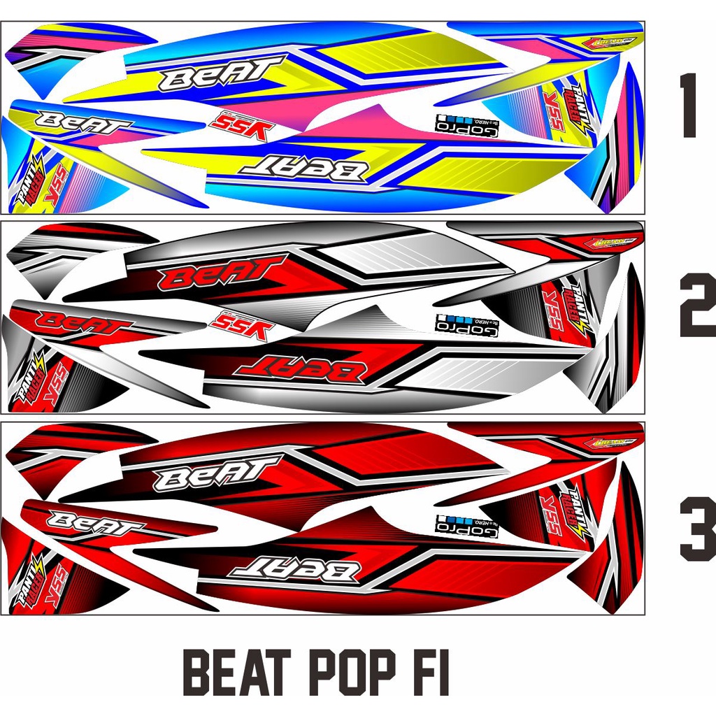 VARIASI LIS/ COD-STRIPING/STICKER CUSTOM HONDA BEAT POP FI MOTIF ROAD RACE STIKER MOTIF
