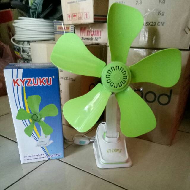 Kipas angin 3in1 kipas kyzuku jepit 26w bisa meja dan dinding 26 Watt 5 baling Hijau 26watt 3in1 fan