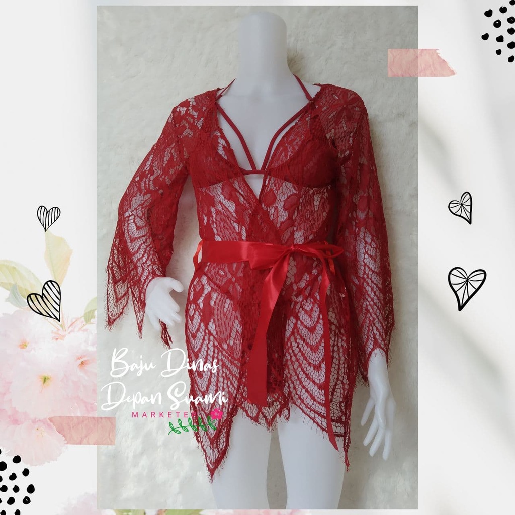 SET KIMONO PREMIUM HARGA TERJANGKAU SKJ 02 BDDS - KIMONO LINGERIE SET GSTRING BDDS