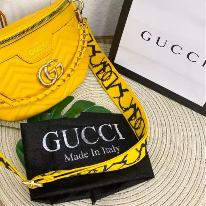 ✦ Waist Bag Wanita GG Model Terbaru Tas Pinggang Wanita Bordir Tas selempang wanita rantai depan ✪