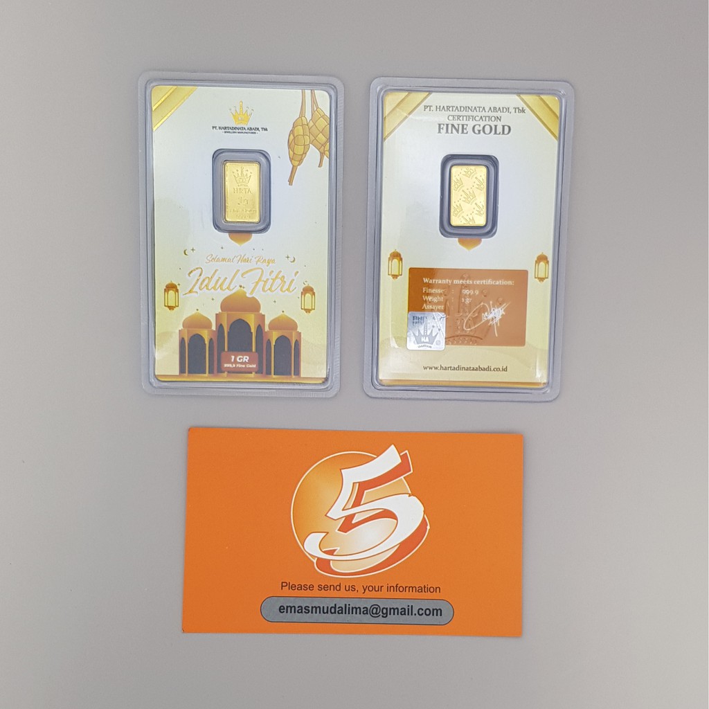 LM Emas Logam Mulia Hartadinata Edisi Idul Fitri Kuning Selamat Lebaran 1 Gram Seri Hadiah ACC