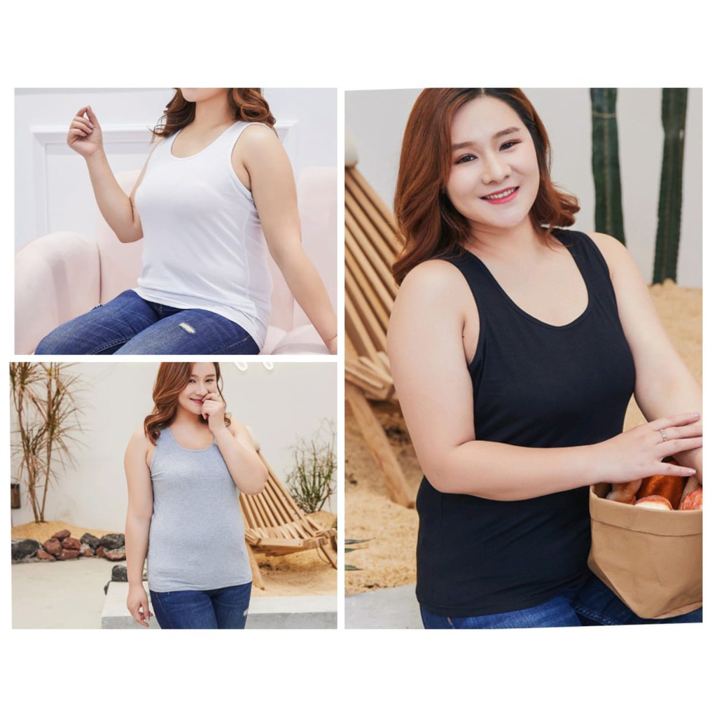 QR - ZEC Tanktop Wanita XL Polos /  Tanktop Jumbo Sugar / Tengtop / Singlet