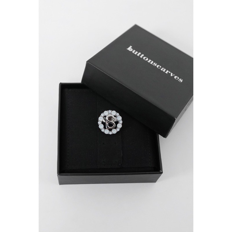 Buttonscarves petite round crystal brooch in opal