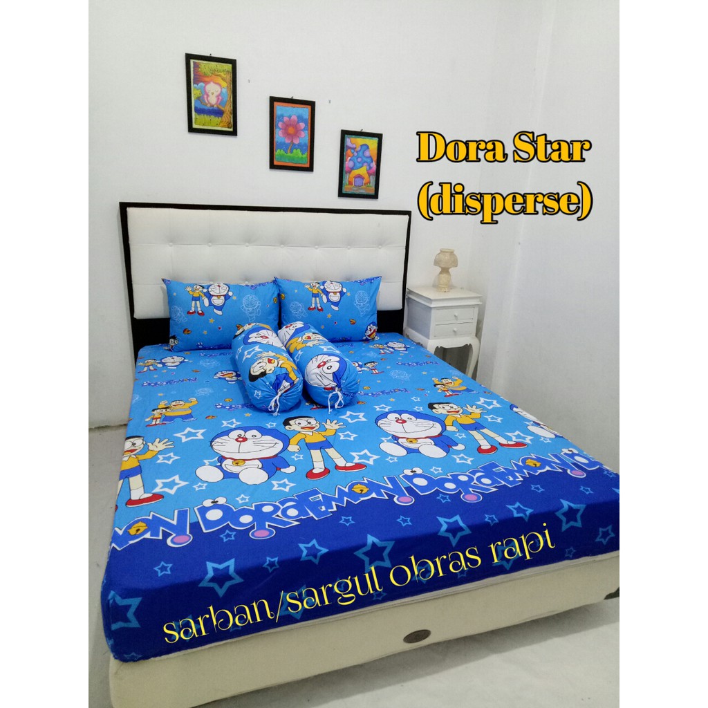 Sprei Katun Anak Motif Doraemon Star
