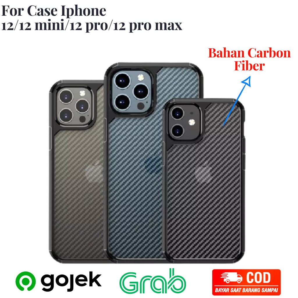 SOFT CASE IPHONE 12 MINI PRO MAX CARBON FIBER SLIM TERBARU / CASING IPHONE 12 MINI PRO MAX MURAH