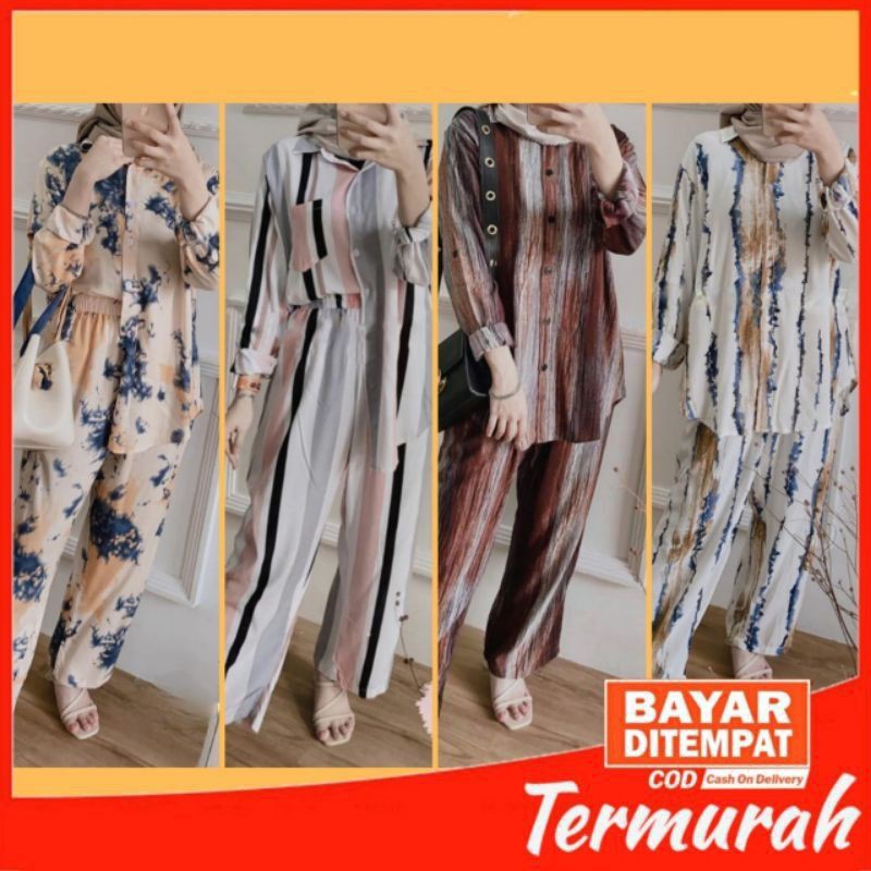 BLOOMS DAILY ONE SET / TIE DYE ONE SET RAYON//SETELAN TUNIK