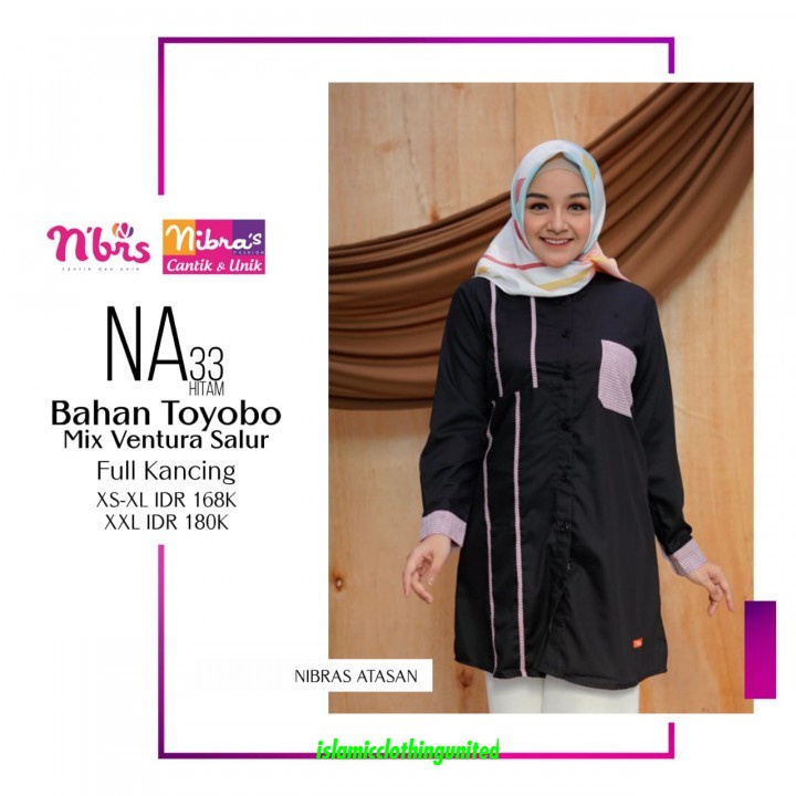 ATASAN NIBRAS NA 033  / ATASAN NIBRAS / BLOUSE WANITA / BAJU WANITA / ATASAN MUSLIMA - DZ