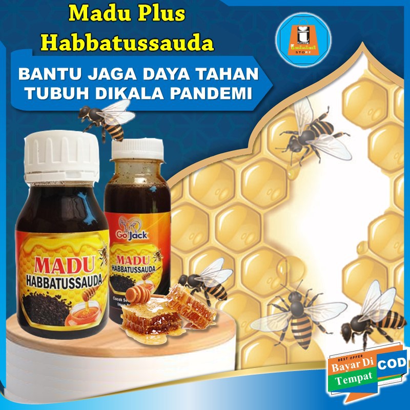 

Madu Murni Plus Habbatussauda Jintan Hitam Go Jack kemasan 130g dan 350g Untuk Daya Tahan Tubuh