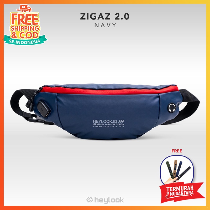 [BISA COD] WAISTBAG Tas Selempang ZIGAZ NEW Pria Wanita Trendy Waterproof Anti Air