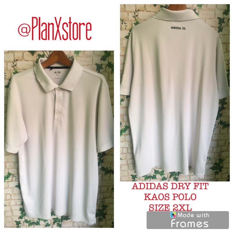 ADIDAS DRY FIT KAOS POLO PRELOVED TERJANGKAU WARNA PUTIH BAHAN DRY FIT