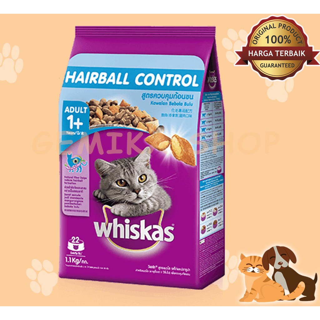 WHISKAS Hairball Control 450gr - MAKANAN KUCING