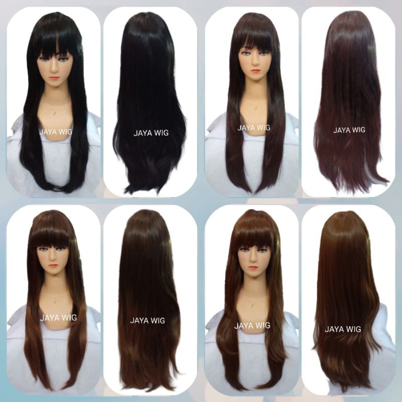 Wik Lurus Panjang 60CM Wik Rambut Palsu Wanita Panjang Lurus