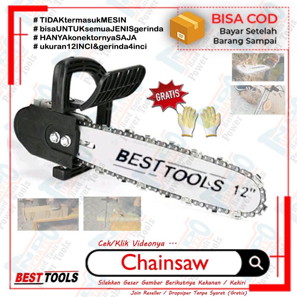 Adapter Converter Chainsaw Mesin Gerinda jadi Mesin Gergaji Chain Saw Braket Gurinda Listrik Bracket