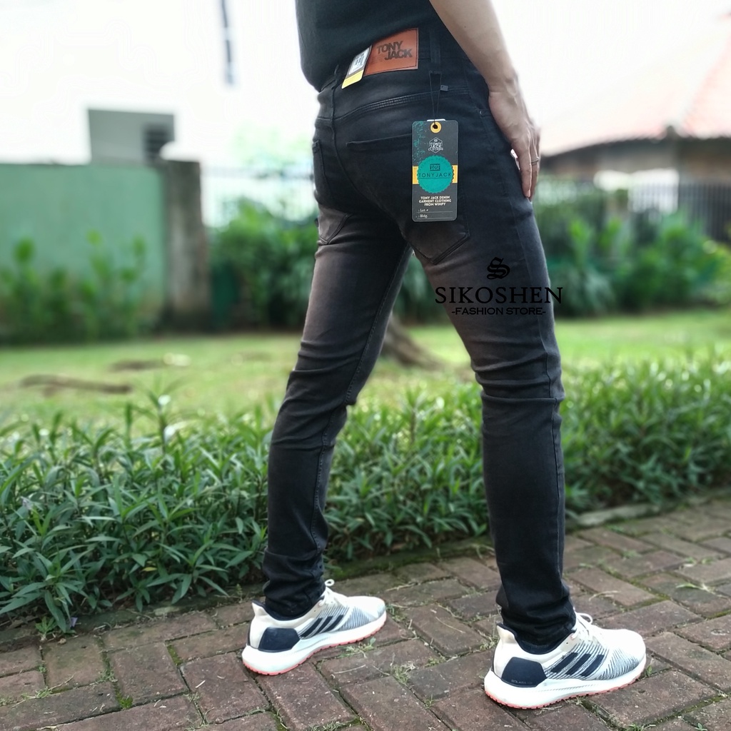 Celana Jeans Pria Original TONY JACK / Soft Jeans Panjang Biru Muda Wash