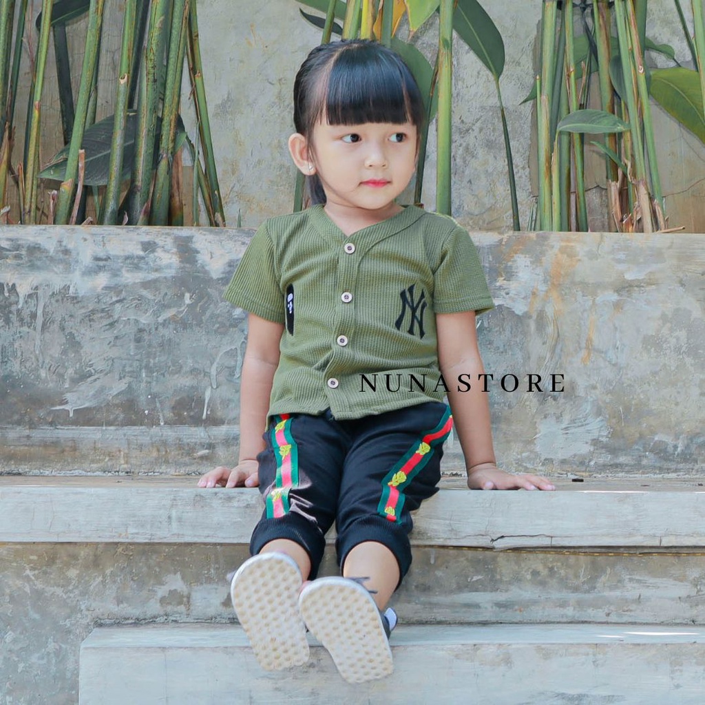 SaintQueen Motif Baseball NY 02 / Setelan Baju Bayi 3 bulan - 4 Tahun Setelan Anak Laki-laki