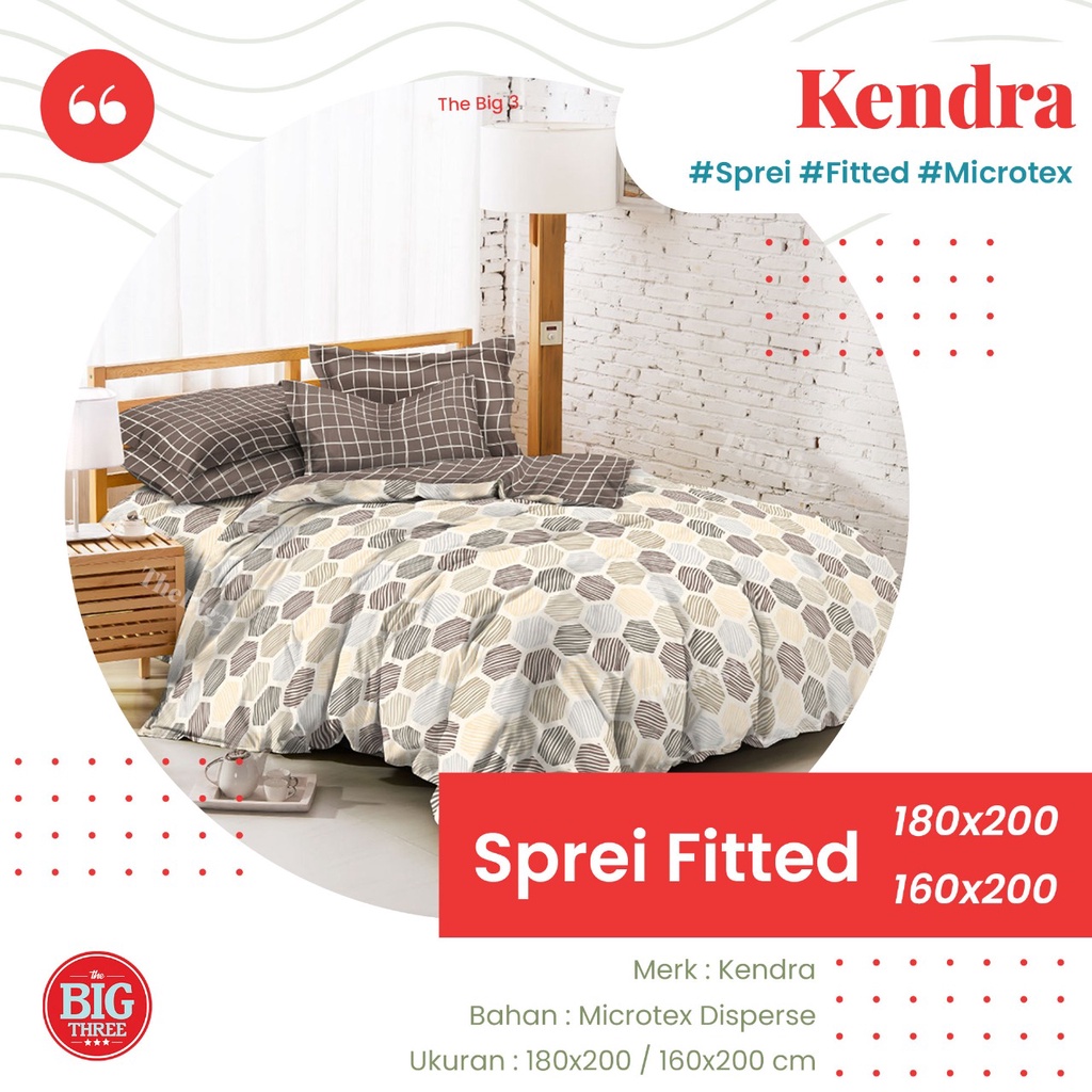 KENDRA Sprei 180x200 / 160x200 motif Amaris Artisan Busan Marigold Gangnam Provence Terra ForestvilleHoneycomb Naomi Viggo Cherry Kiss London Little Mushroom White Bunny MIlan Casablanca Serenity Marine Club Galaxy Little Star Unicorn - 180 160 SP TBT