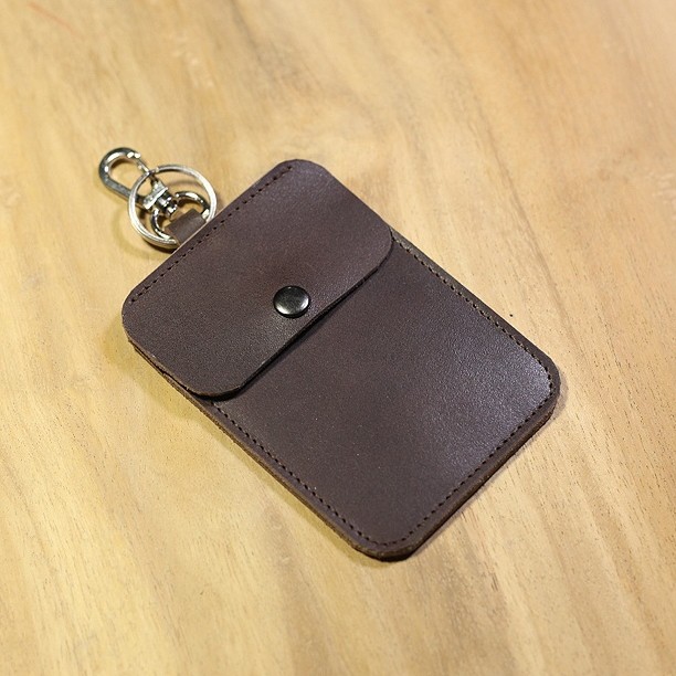 Dompet stnk motor bahan kulit sapi asli warna coklat tua