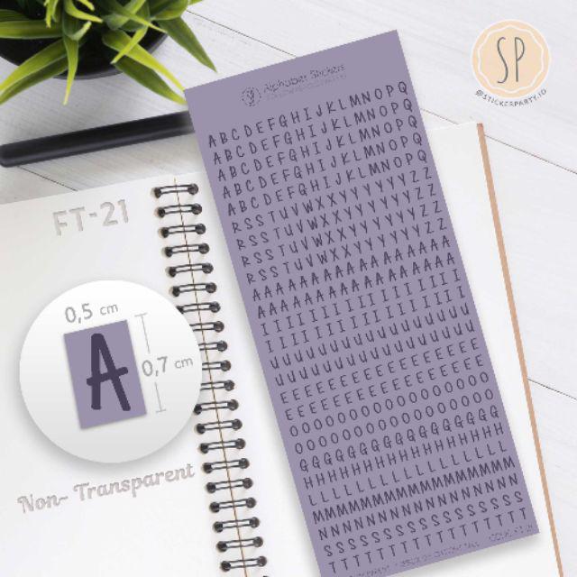 [Sticker Party] 442pc Stiker Huruf Aesthetic Huruf Besar Stiker Bujo Alfabet Agenda Ukuran Kecil 0,5-FT21 - Dark Purple