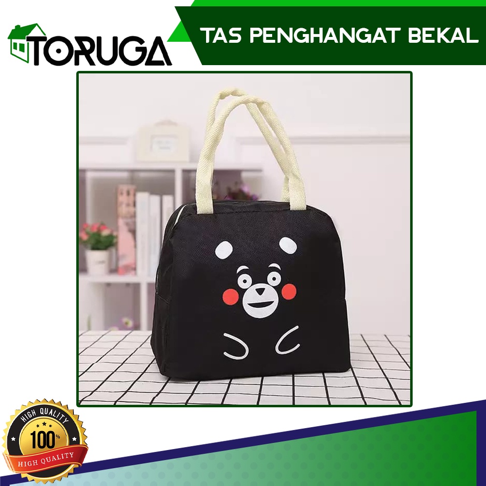 TAS PENGHANGAT BEKAL MAKANAN KOREAN INSULATED LUNCH COOLER BAG BOX MOTIF KARAKTER