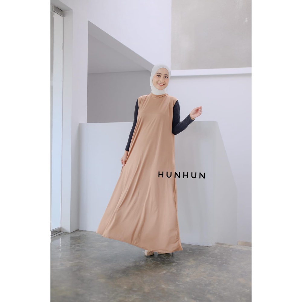 Inner Dress Inner INNER DRESS [SLEEVELESS] Bisa Buat Bumil | SINGLET DALEMAN GAMIS MUSLIM Inner Gamis / Daleman Gamis Hitam Polos Bahan Jersey