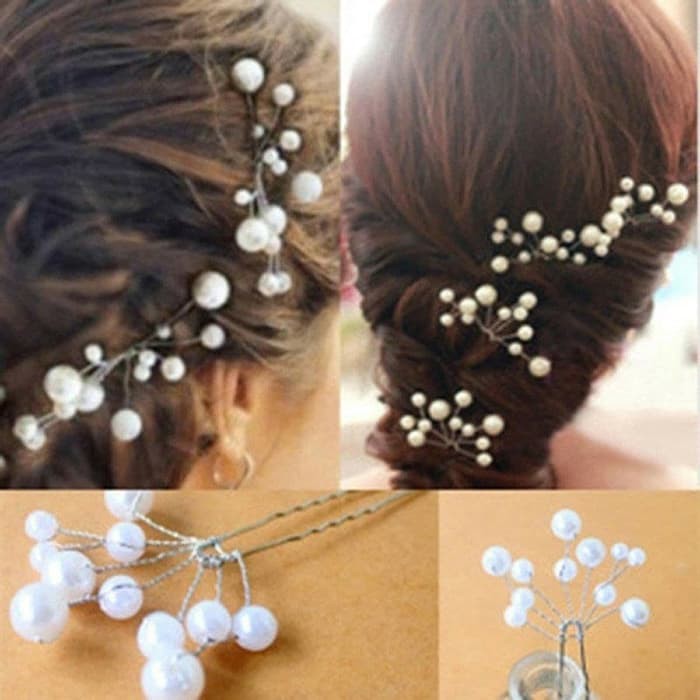 Jepit rambut pengantin mutiara hair piece hiasan rambut wedding