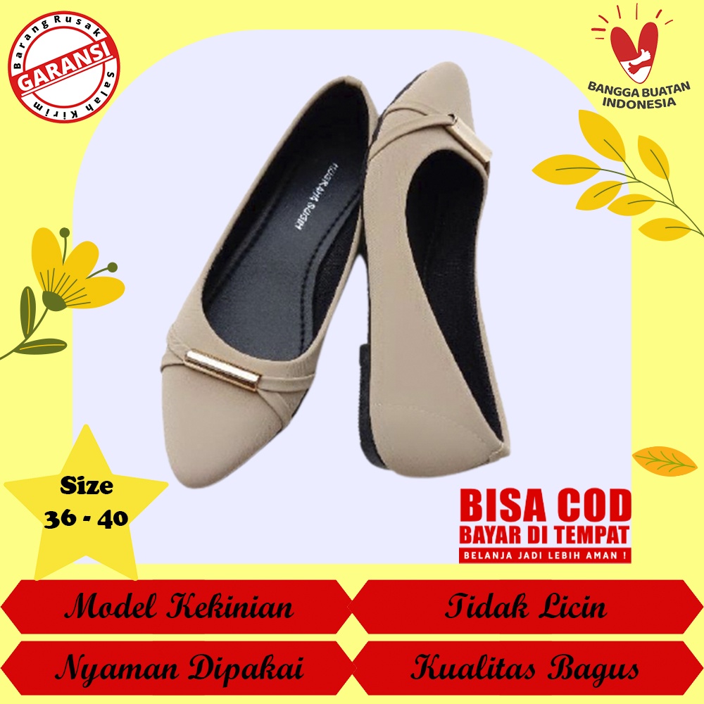 Sepatu Main Pesta Wanita Flat Shoes Kerja Cewek Remaja Dewasa Terbaru Kekinian Nssrz41