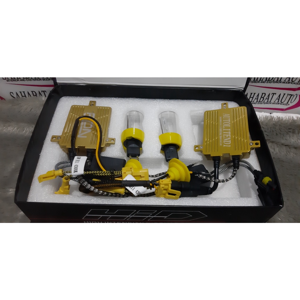 Lampu HID Mobil H4 Hi Lo SET ISI 2 PASANG 55Watt 6000K AutoliteND1