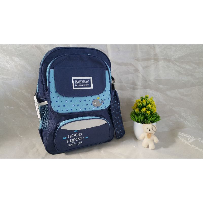 tas sekolah paus biru