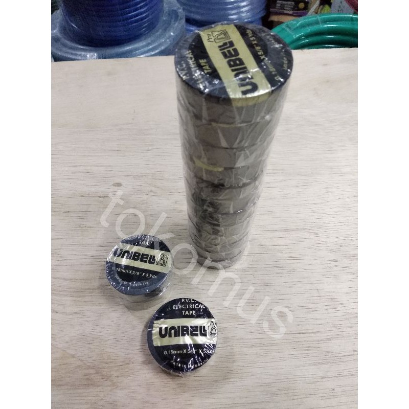 Isolasi Lem Listrik Solatip Unibell Pro Selotip Lakban PVC Electrical Tape Solasi Kabel Hitam-Kecil