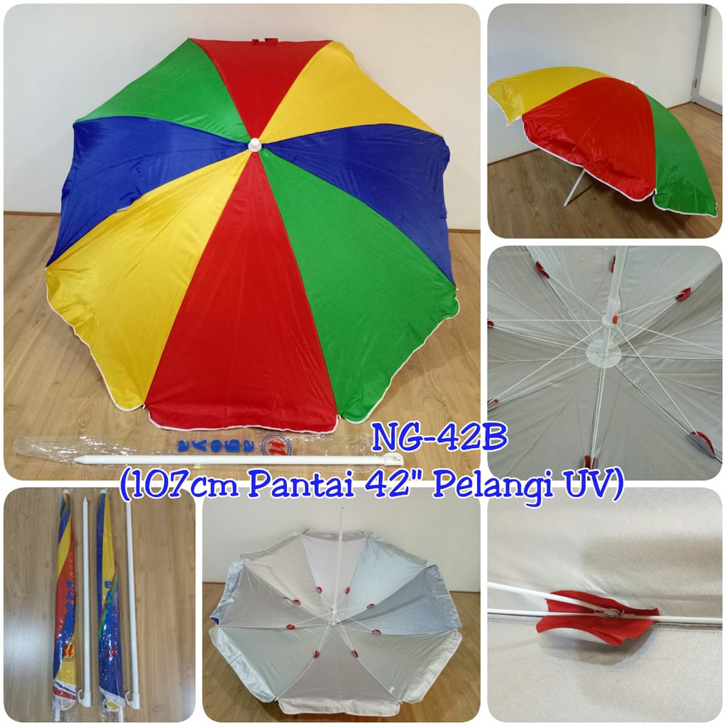 Payung UV Pelangi Tenda Pantai Warna Warni Nagoya Umbrella NG42B