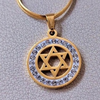 Kalung Bintang Daud Star of David Magen Titanium Aksesoris Fashion Wanita Keren Kekinian Rohani Kristen Judaika Mesianik Profetik Souvenir Hadiah Kado Israel Yerusalem