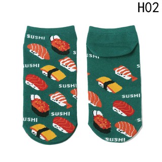  Kaos  Kaki Wanita Motif  Print Kartun Kucing Ikan  Kreatif 