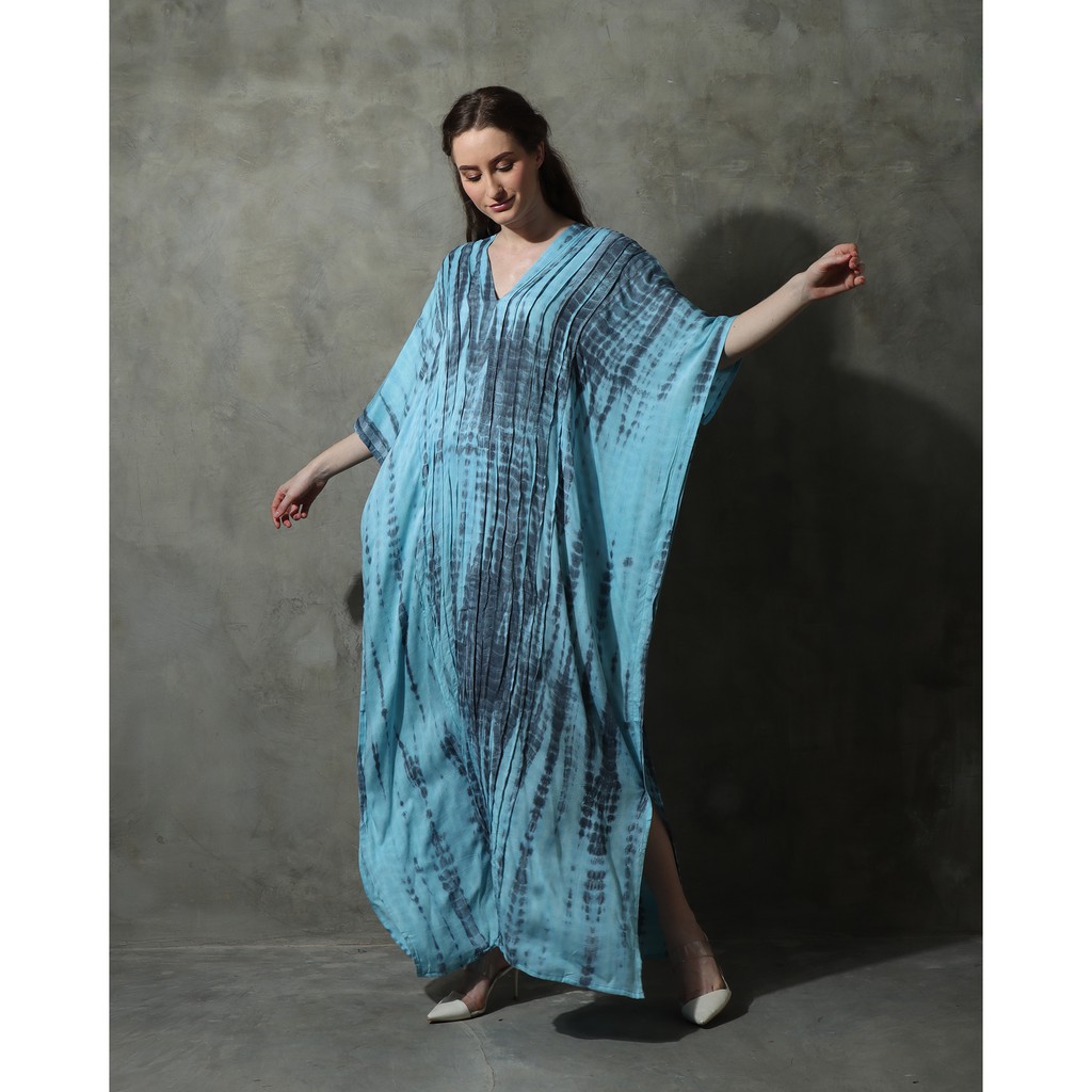 KAFTAN TIE DYE WARNA HIJAU MUDA BAHAN PREMIUM ASLI ORIGINAL BALI LEBARAN TERBARU BY KAFTAN SAKURA