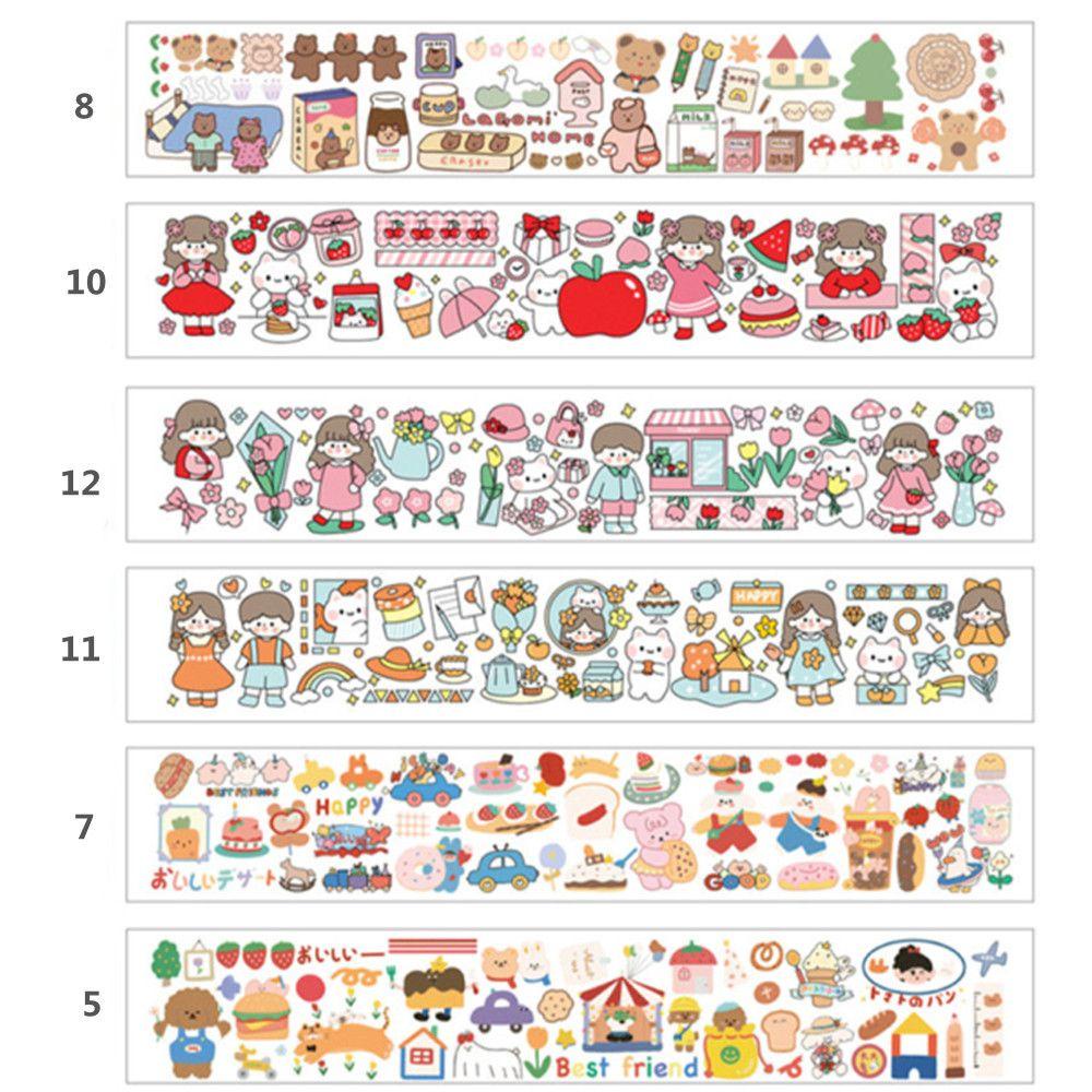 Populer Lucu Kartun Diary Dekorasi DIY Craft Notebook Album Jurnal Washi Paper