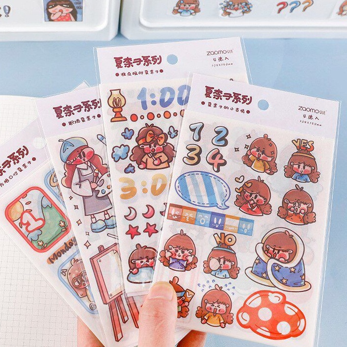 

4 Lembar Stiker Rabbit Girl Color