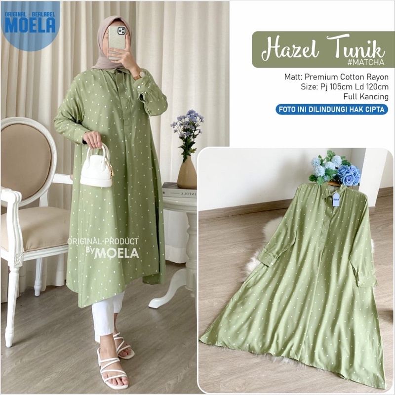 Tunik Rayon Motif Polkadot Hazel Tunik Original by Moela