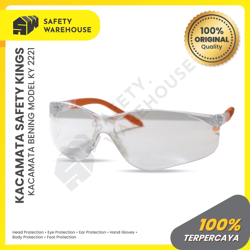 Kacamata Safety Kings Clear Bening Pelindung Anti Gores KY 2221