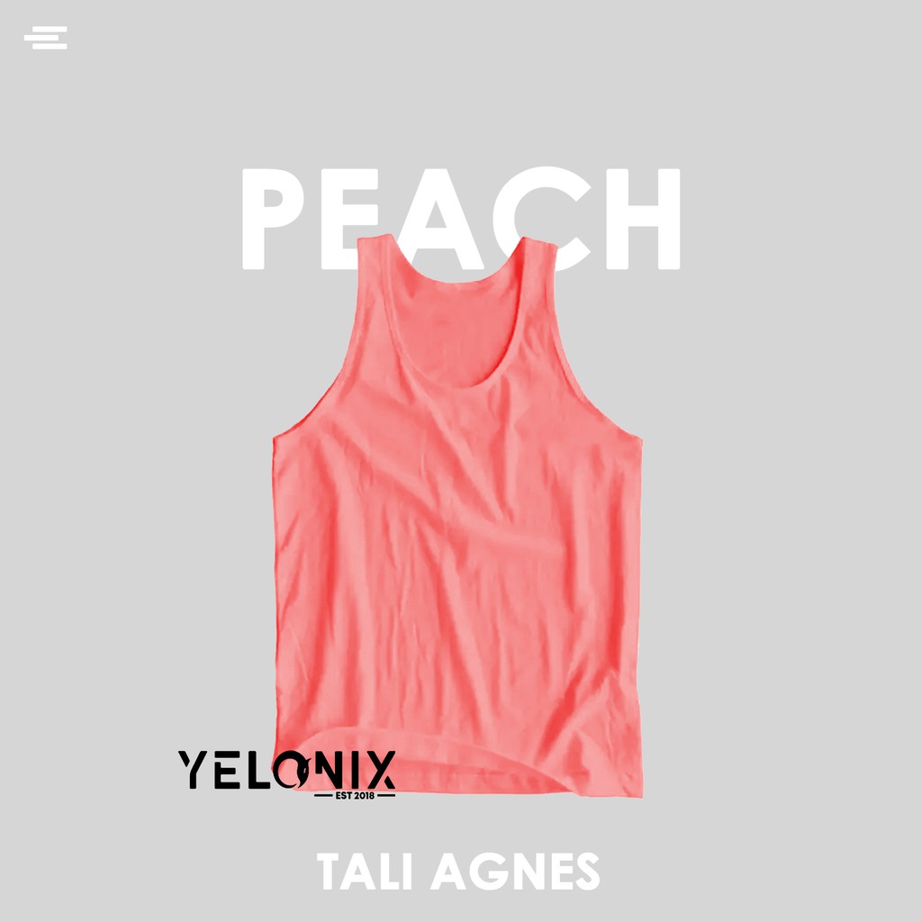 Tanktop Wanita ( SOFT SPANDEK ) Polos Tali Kecil / Besar / Agnes Singlet Kaos Dalam Cewek - YELONIX-PEACH