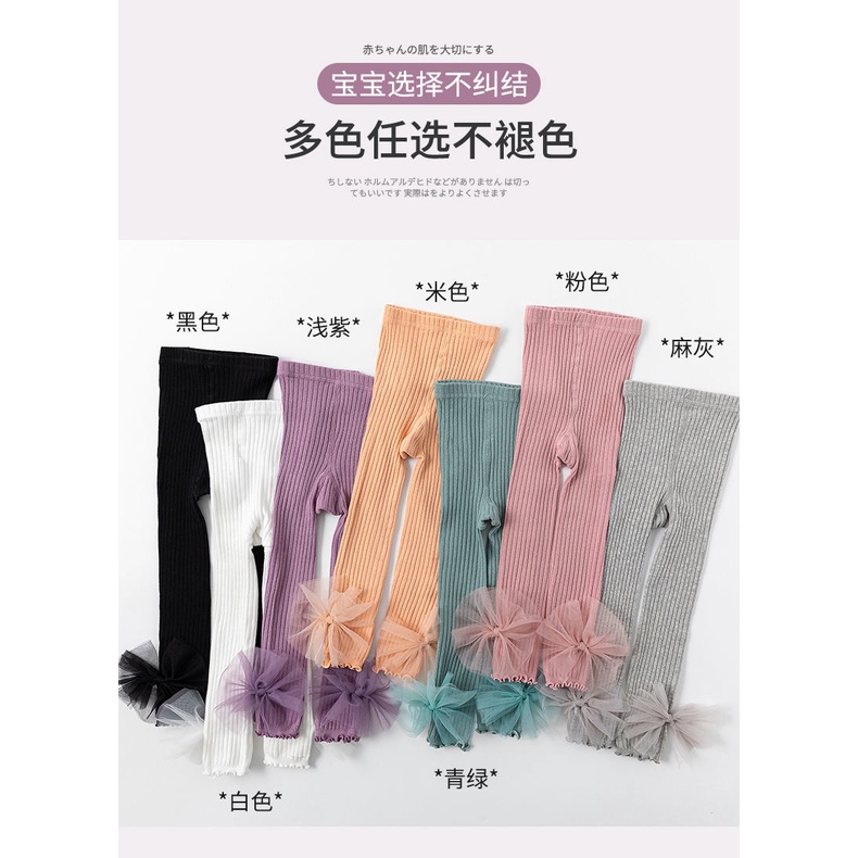 [PRINCESS KESLI] Legging katun Anak Perempuan Pita Semua Usia 1-8 Tahun Ukuran S-XL