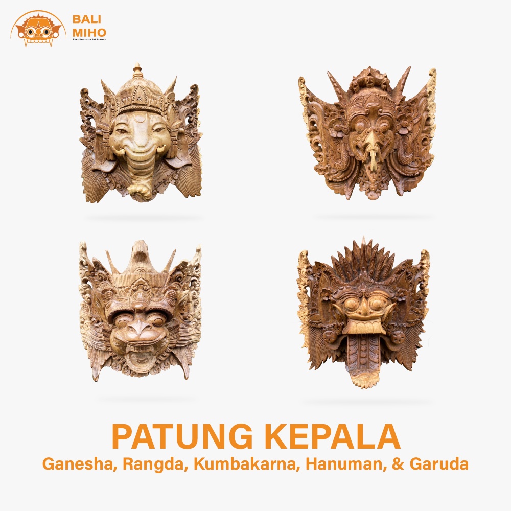 Dekorasi Dinding Ukiran Topeng Garuda - Hanoman - Ganesha - Rangda - Ganesa - Pajangan Dinding - Pat