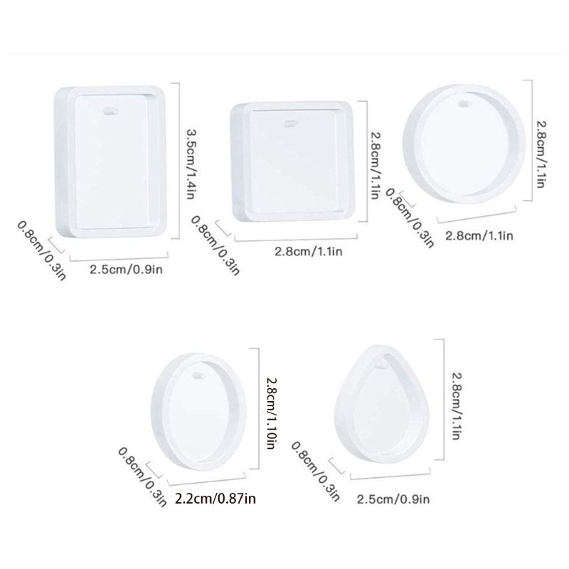 25 Pcs / Set Cetakan Liontin Kristal Epoksi Resin Bahan Silikon Untuk Kerajinan Perhiasan Kalung Gantungan Kunci