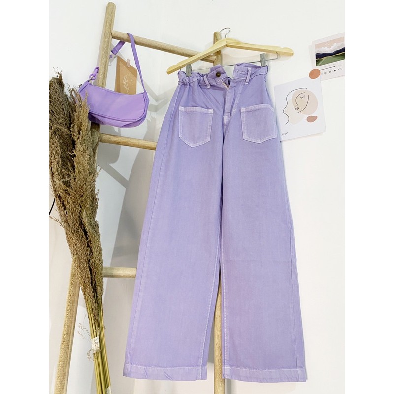 Sevins - highwaist jeans Kulot donita lilac/kulot jeans wanita/Kulot jeans