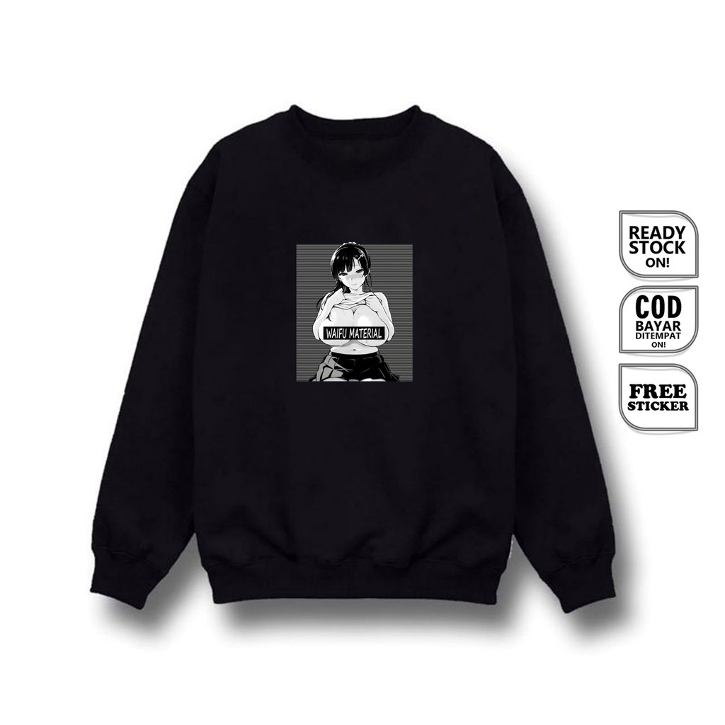 SWEATER CREWNECK ANIME WAIFU OTAKU LEWDS ASUNA HINATA ERU KAGUYA SAKURA TOHRU MEGUMI SINON KURIYAMI