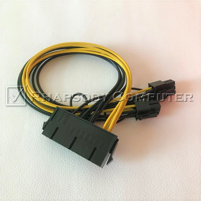 Kabel Power Supply ATX 24 Pin to Dual PCI-E 6-pin GPU Power Adapter
